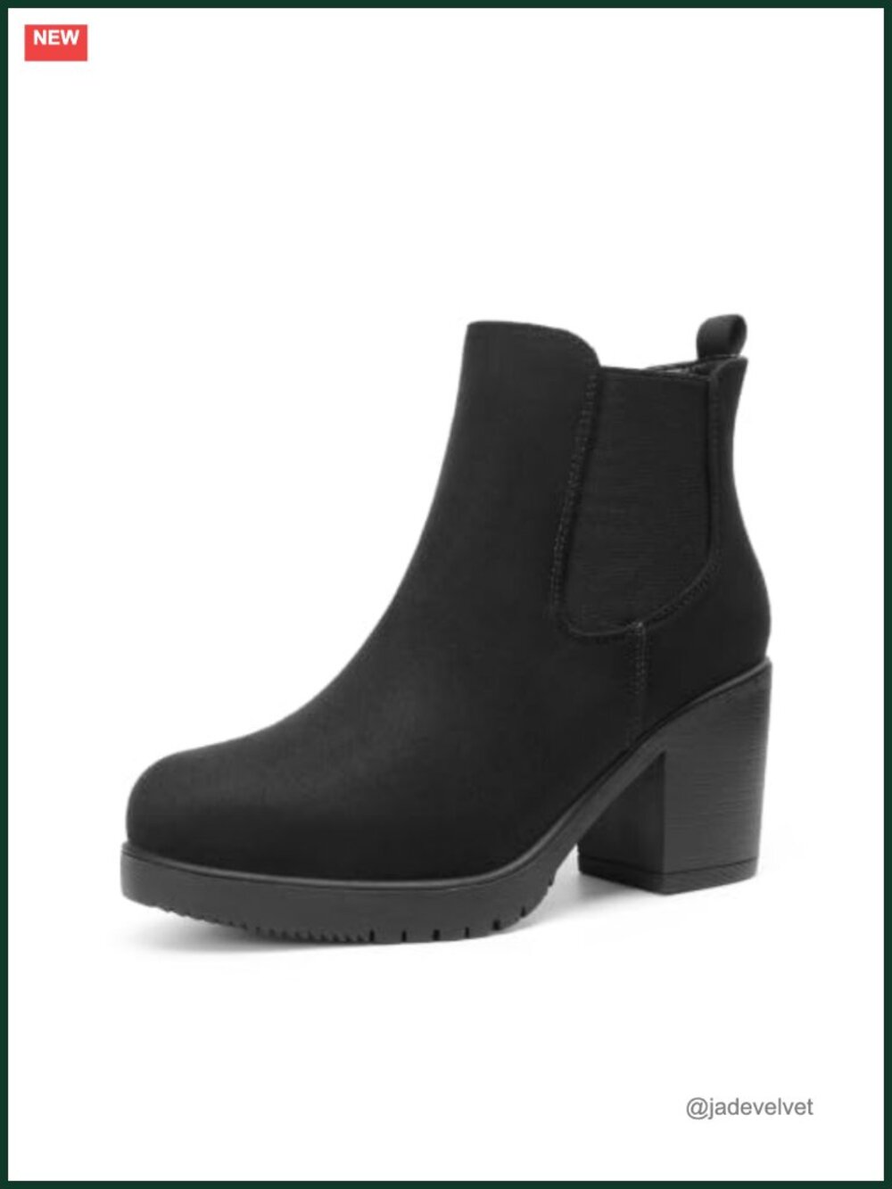 DREAM PAIRS Women's Chelsea Ankle Boots Faux Suede 3-Inch Block Heel